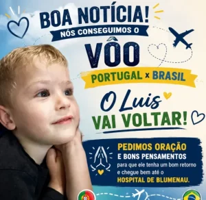 Família consegue voo para trazer menino de SC com câncer de volta ao país