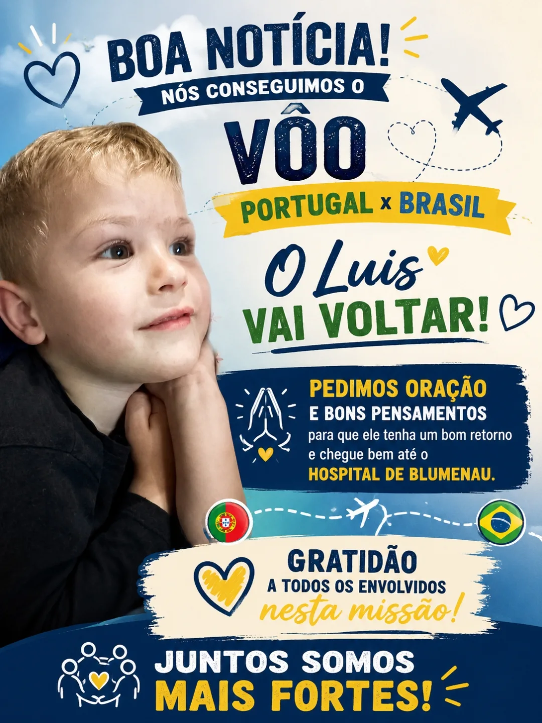 Com O Coração Cheio De Emoção E Gratidão, Compartilhamos Uma Grande Notícia O Luis Está Voltan