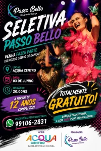 Passo Bello abre inscrições para nova seletiva gratuita de dança