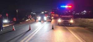 Colisão entre duas motos e caminhonete deixa dois feridos na BR-470 em Rio do Sul