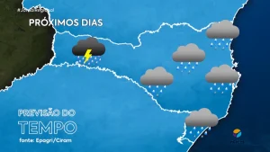 Virada no tempo: chuva e temporais chegam a Santa Catarina