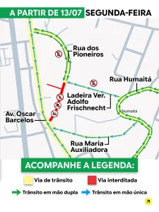 Obra muda trânsito na Rua dos Pioneiros a partir de segunda-feira em Rio do Sul