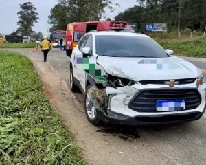 Colisão entre dois veículos deixa homem ferido na BR-470 em Rio do Sul