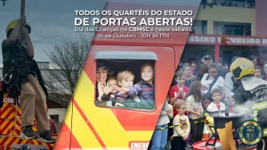 Corpo de Bombeiros abre os quartéis de todo o Estado para as crianças neste sábado (10)