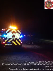 Motociclista fica ferido em colisão com caminhão na BR-470, em Lontras